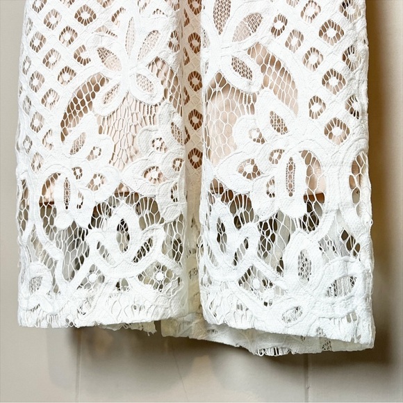 Lulus NWT Steal A Kiss White Lace Dress Medium mini halter fitted open back‎ - Picture 5 of 12